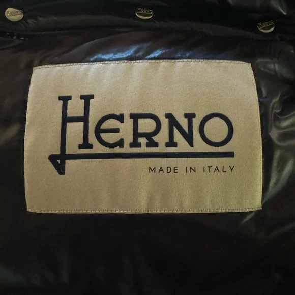 Herno Women’s Button Zip Front Glen Plaid Down Quilted Jacket Black White IT 46 - Picture 5 of 16